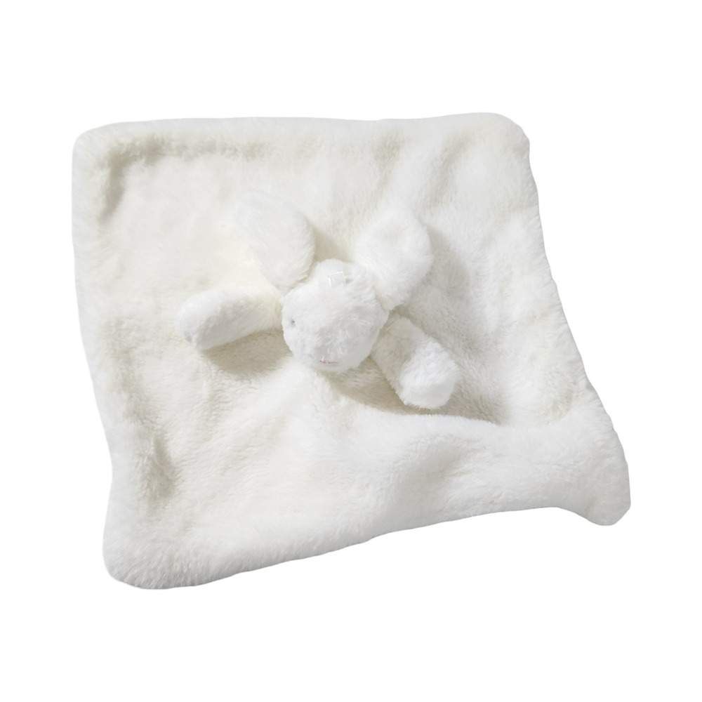 Bunnies By The Bay White Faux Fur Bunny Rabbit Security Blanket Lovey 13x13